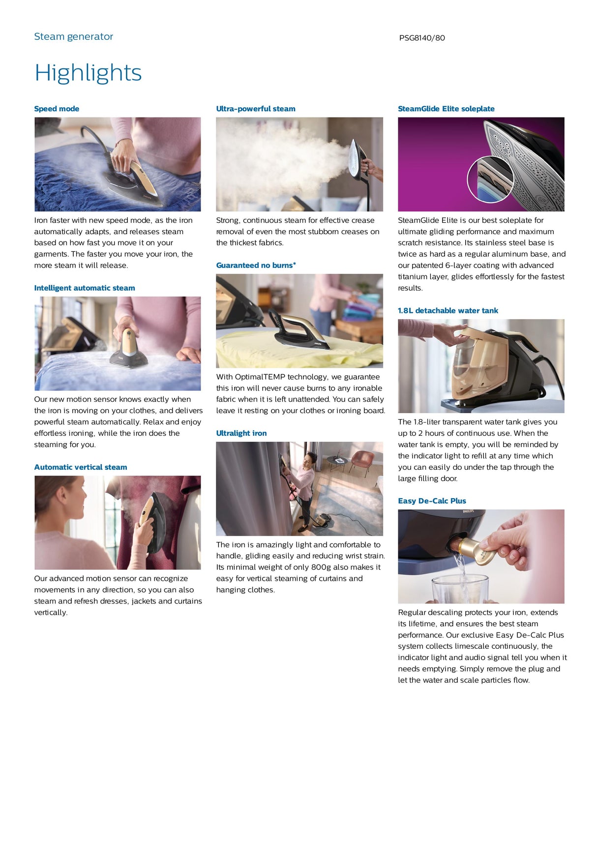 FREE Ironing Board + Philips PSG8140/80 | PSG8140 Steam Generator PerfectCare 8000 Series