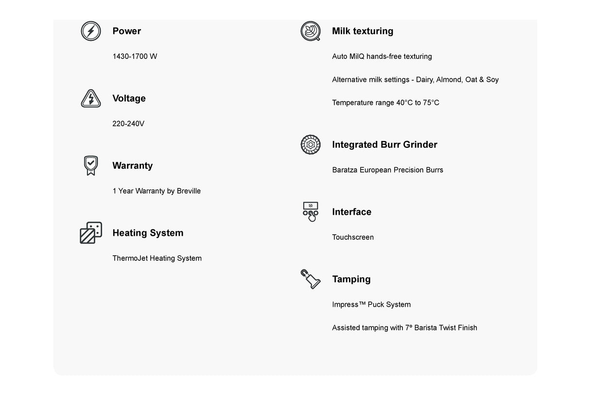 Breville BES881 The Barista Touch™ Impress Coffee Machine with Cold Extraction