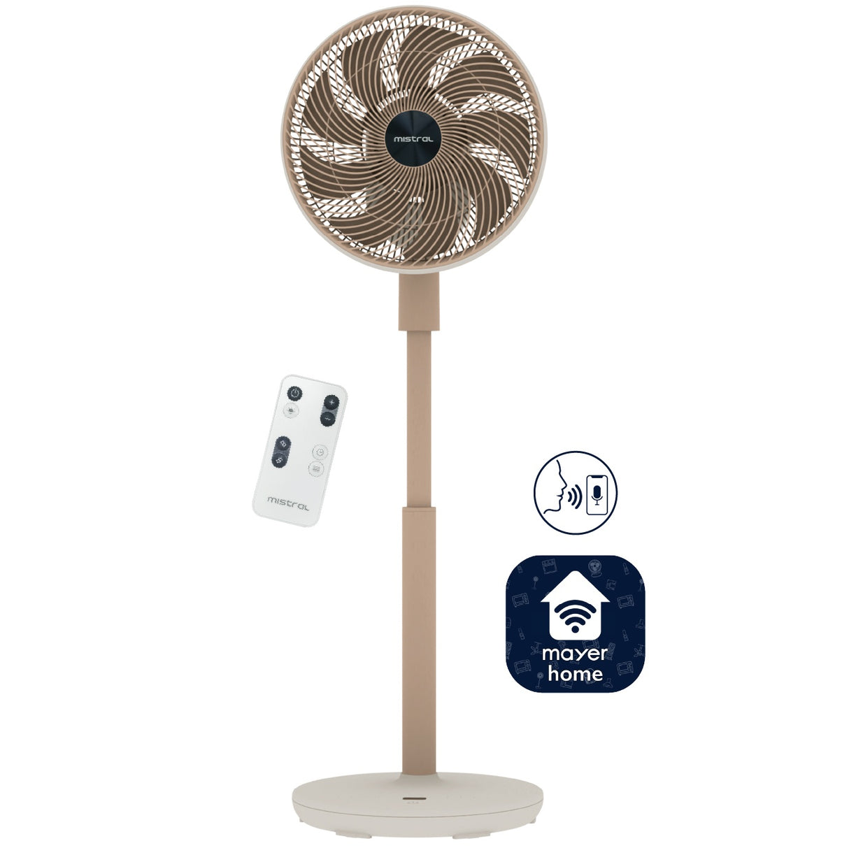 Mistral MHV9812DRW DC High Velocity Stand Fan with WIFI & Remote 12 Inch
