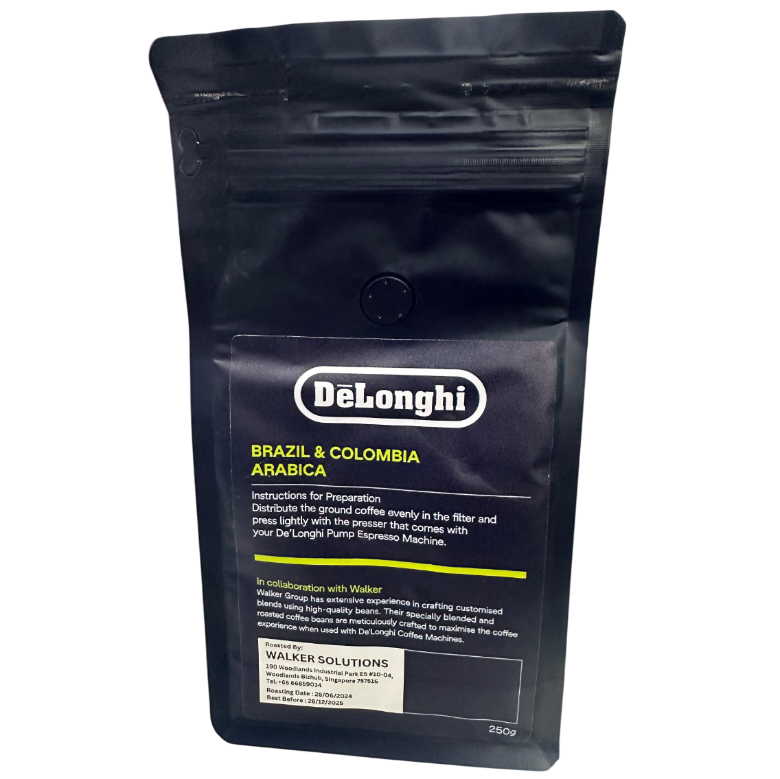Delonghi Brazil & Colombia Arabica Ground Coffee, Coffee Powder 250g