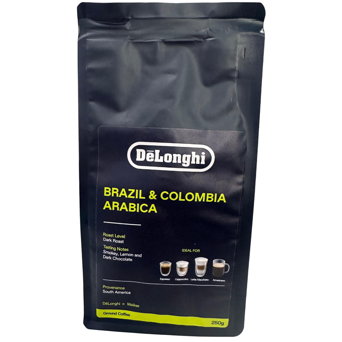 Delonghi Brazil & Colombia Arabica Ground Coffee, Coffee Powder 250g