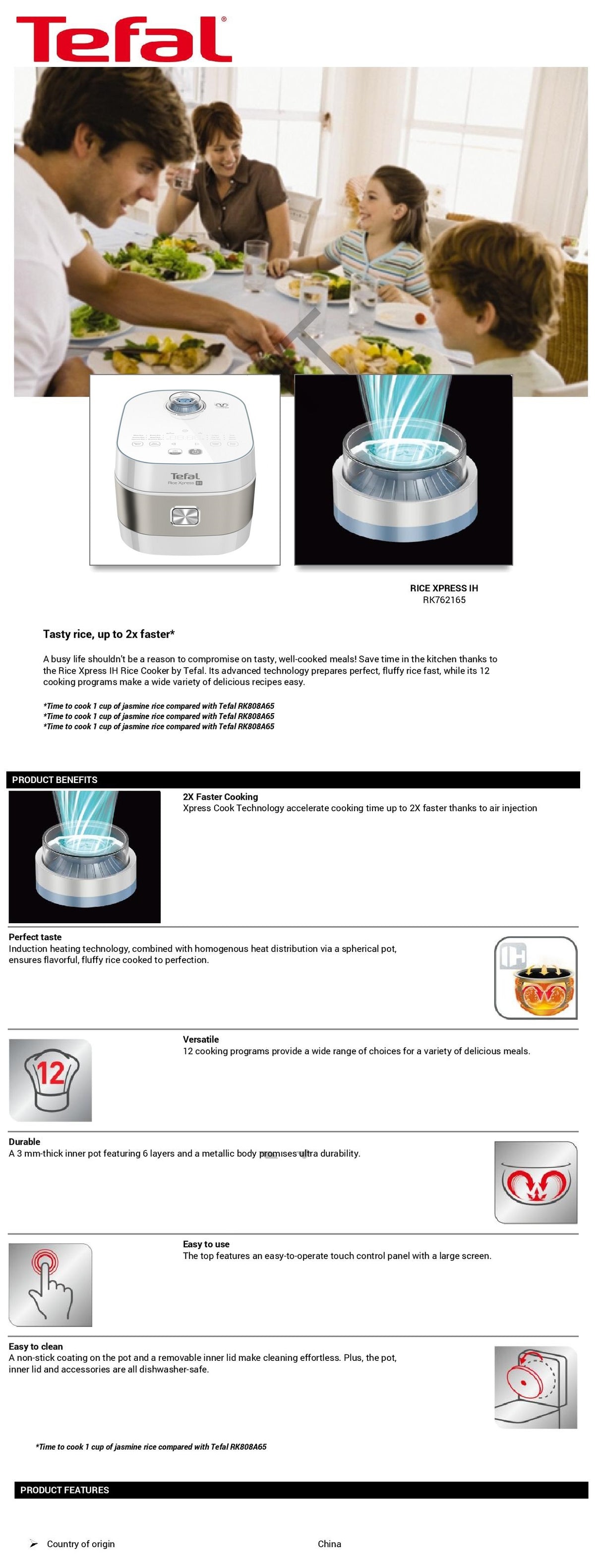 Tefal RK7621 Xpress IH Rice Cooker 1.5L