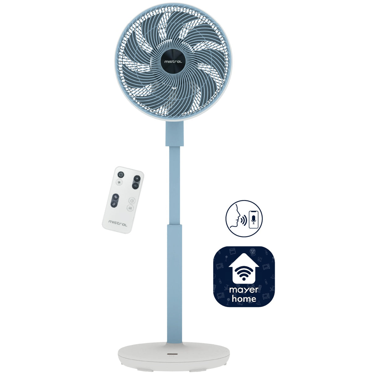 Mistral MHV9812DRW DC High Velocity Stand Fan with WIFI & Remote 12 Inch