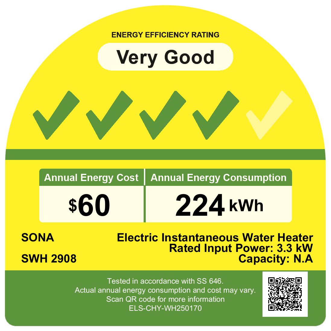 Sona SWH 2908 | SWH2908 Instantaneous Water Heater 3300W