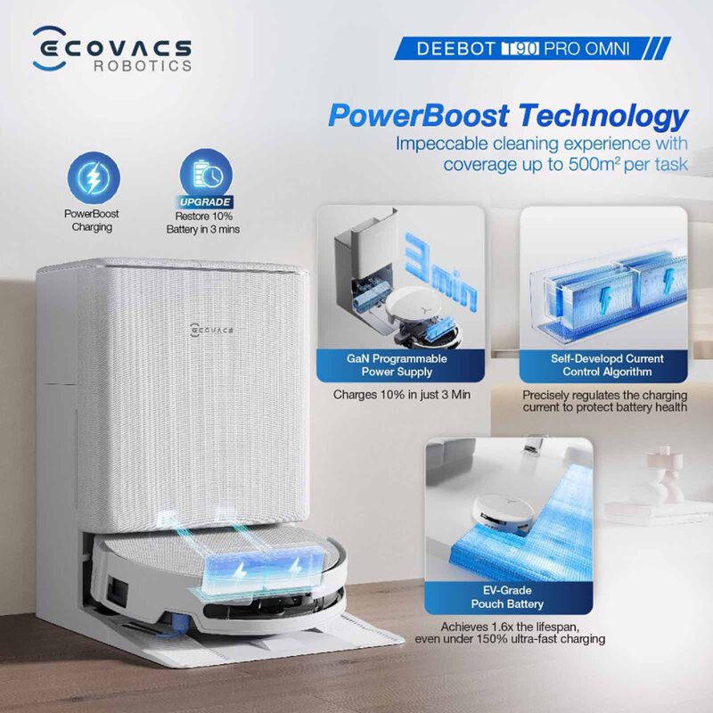 FREE 1 x Cleaning Solution + 1 x Antibacterial Buddy Kit - ECOVACS T90 PRO DEX95 Omni Robotic Vacuum Cleaner - 2 colors are available