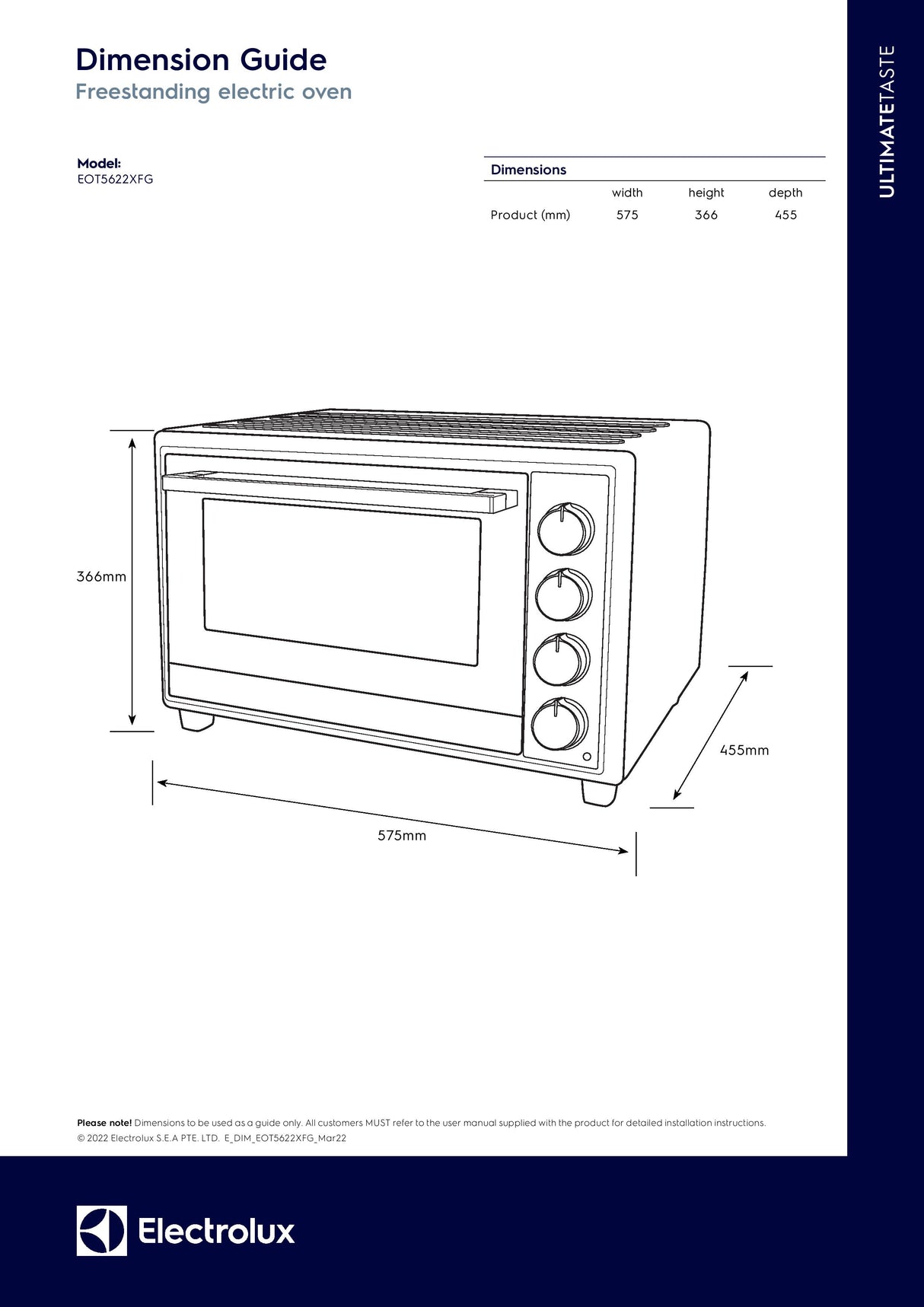 Electrolux EOT5622XFG 4-in-1 Electric Oven 56L