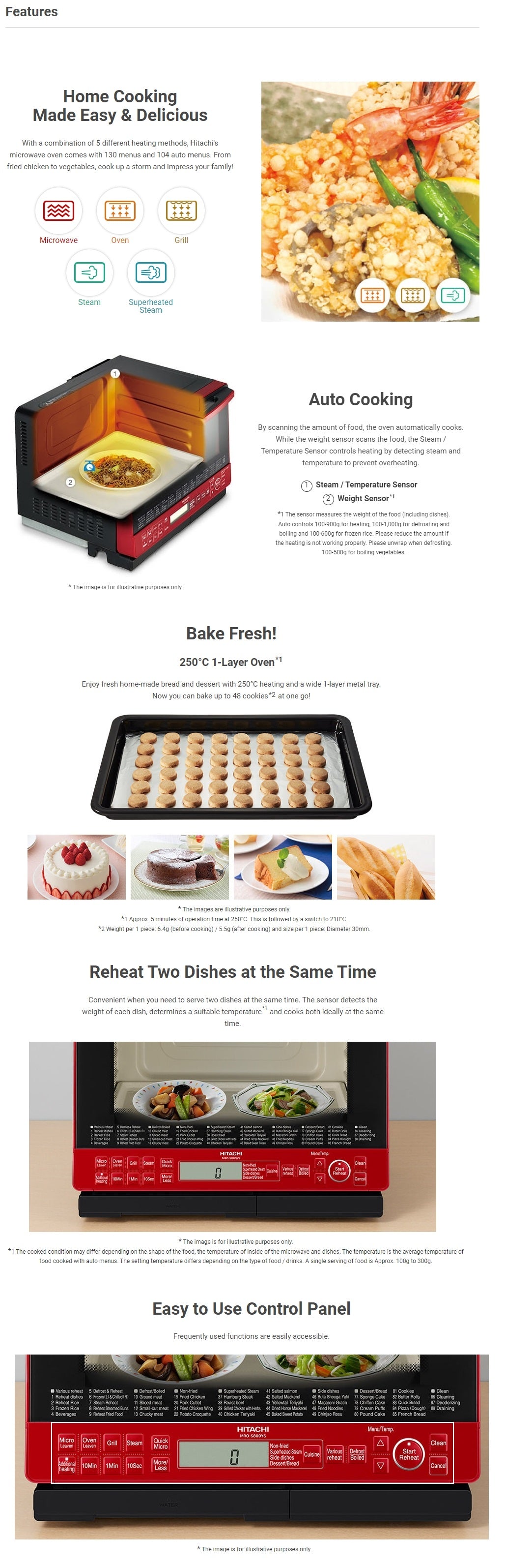 Hitachi MRO-S800YS Super Heated Steam Microwave Oven 31L