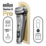 Braun S9 9465CC Series 9 Pro Wet & Dry shaver with 5-in-1 SmartCare center and travel case, noble metal