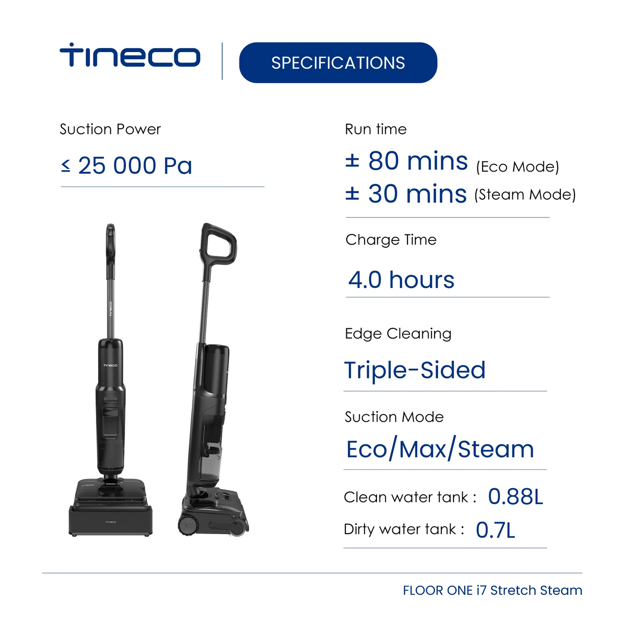 FREE 2 x Cleaning Solution - Tineco Floor One i7 Stretch Steam Smart Wet & Dry Vacuum Cleaner