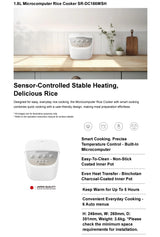 Panasonic SR-DC186WSH Microcomputer Rice Cooker 1.8L