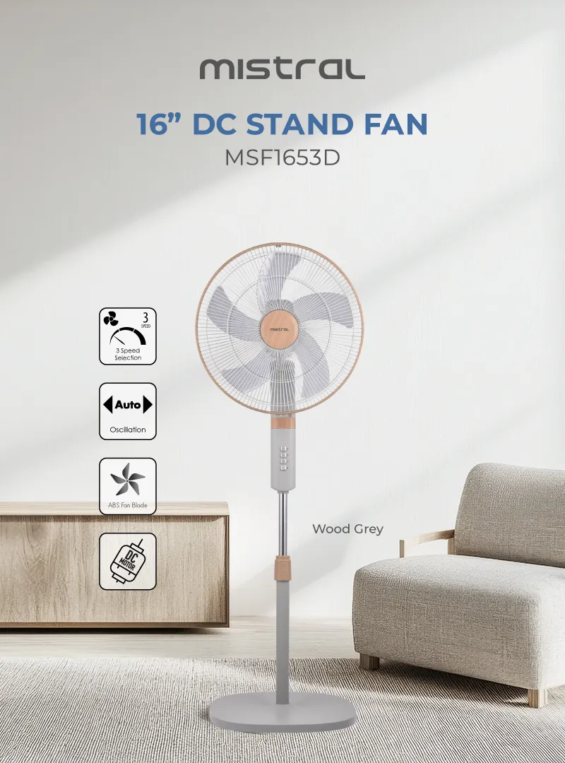 Mistral MSF1653D-WG DC Stand Fan 16 Inch