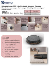 Electrolux EFR31223 UltimateHome 300 2-in-1 Robotic Vacuum and Mop Cleaner