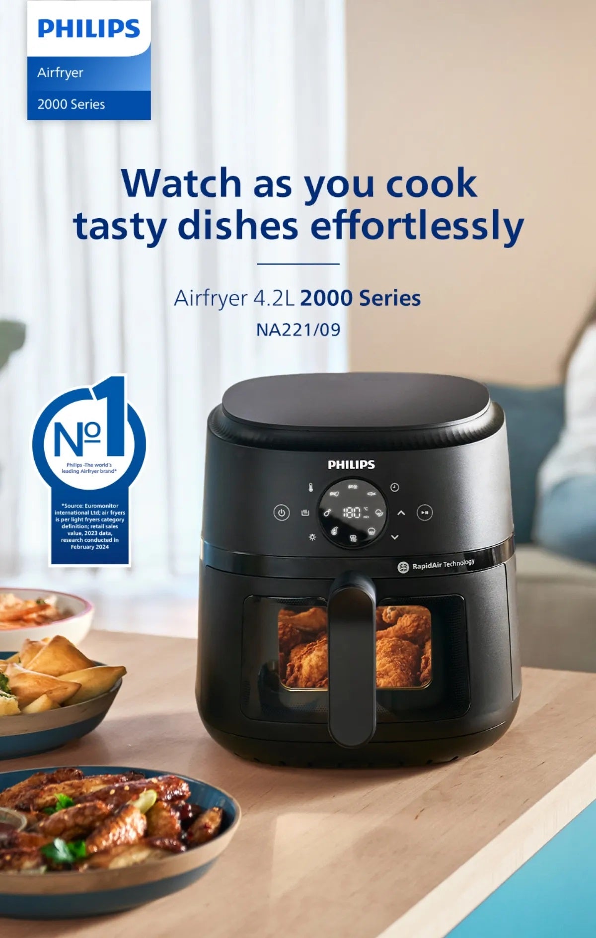 Philips NA221/09 13-in-1 Digital Air Fryer 2000 Series 4.2L