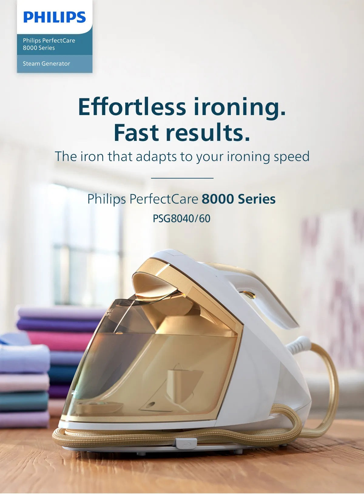 FREE Ironing Board Worth $229 + Philips PSG8040/60 | PSG8040 Steam Generator PerfectCare 8000 Series