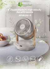 Mistral MHV812R2-G Double Blade DC High Velocity Fan with Remote 8 Inch