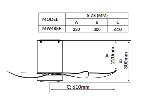 Mowe MW488F Helios Remote DC Smart Ceiling Fan 48 Inch with Light + Free Basic Installation