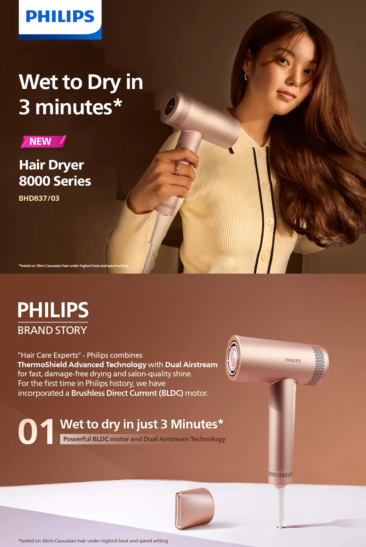 Philips BHD837/03 | BHD837 Hair Dryer 8000 Series with ThermoShield Advanced