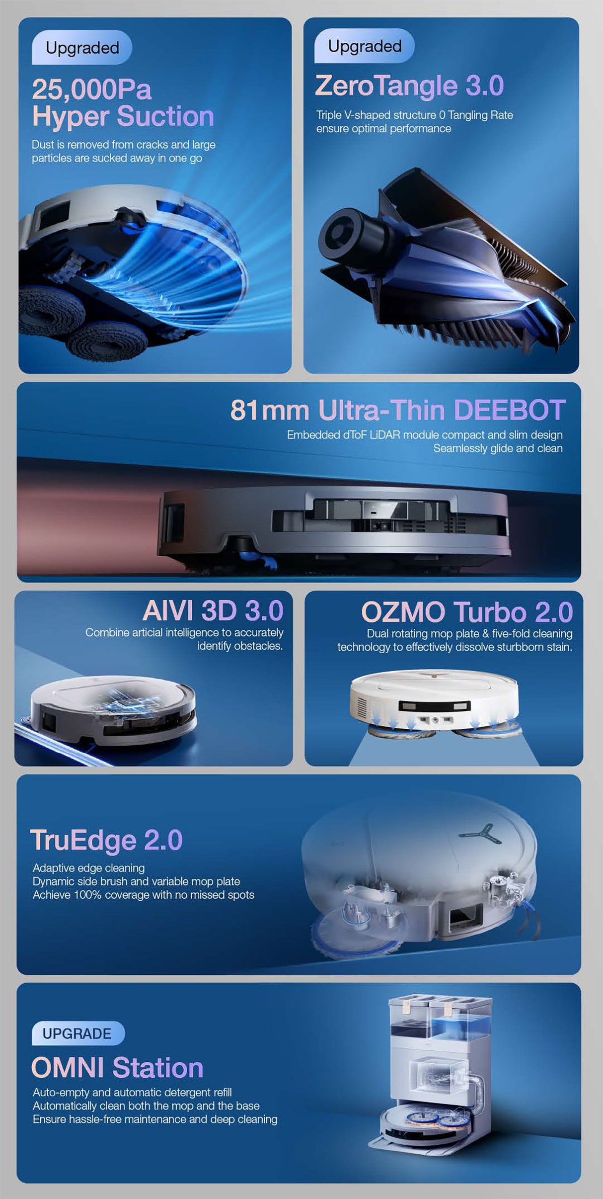 FREE 1 x Cleaning Solution + 1 x Antibacterial Buddy Kit - ECOVACS T50S PRO DEX69 Omni Robotic Vacuum Cleaner - 2 colors are available