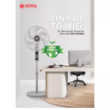 Sona SFS 9028DC | SFS9028DC Remote DC Stand Fan With WiFi 16 Inch