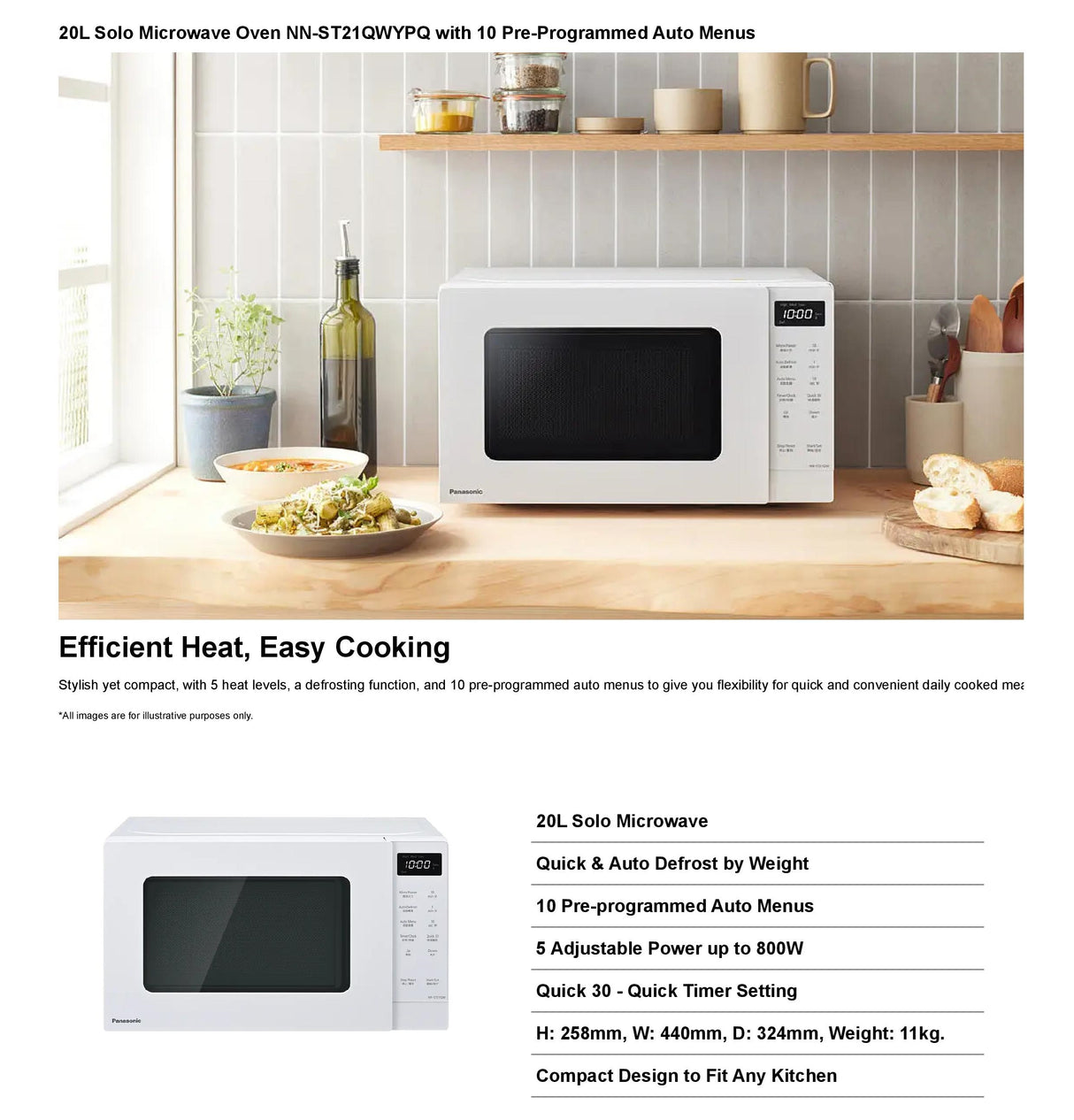 Panasonic NN-ST21QWYPQ Microwave Oven 20L