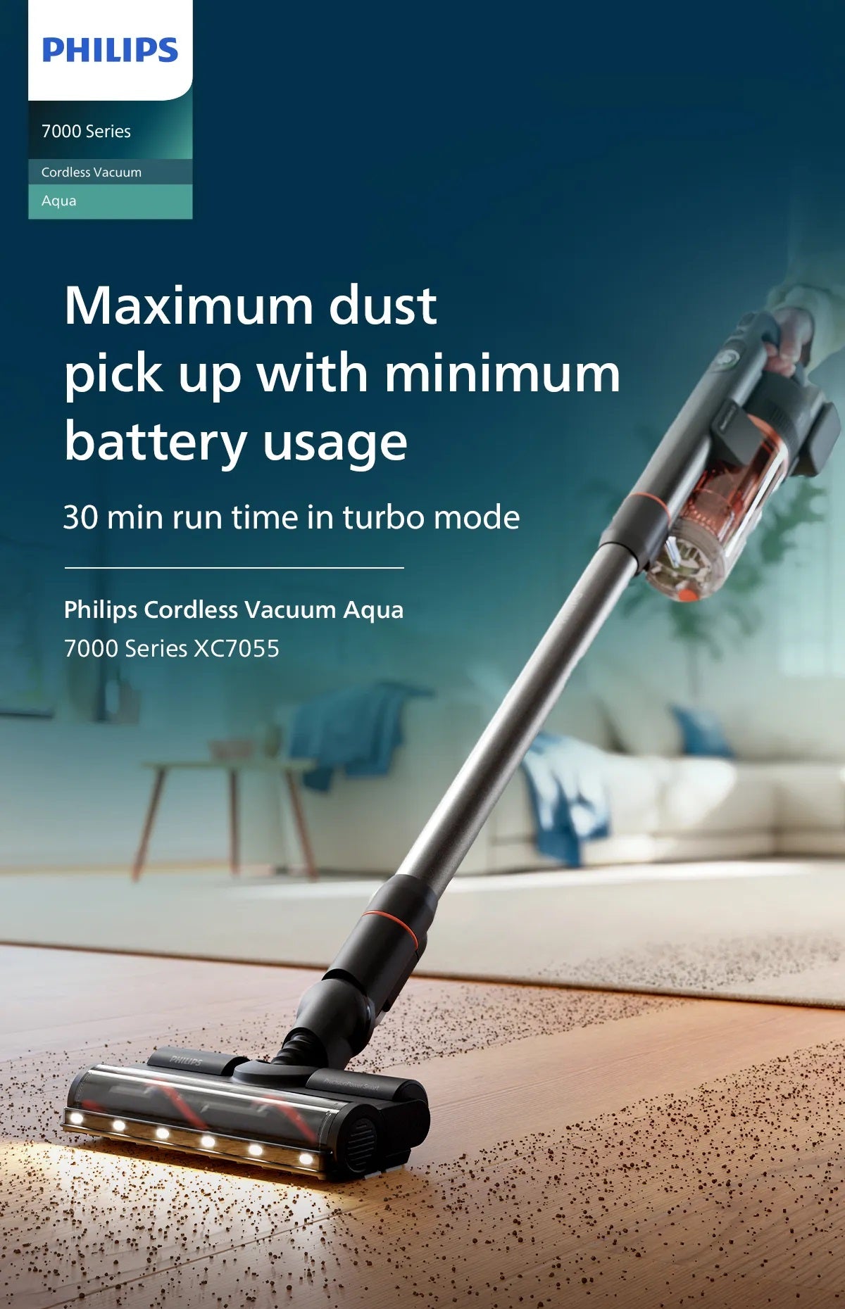 Philips XC7055/01 Wet & Dry Cordless Vacuum Aqua 7000 Series