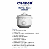 Cornell CSCS33G Slow Cooker with Ceramic Pot 3.0L
