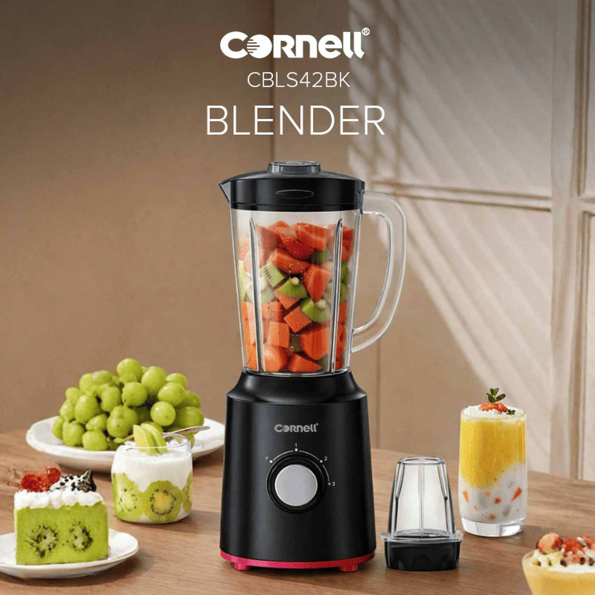 Cornell CBLS42BK Plastic Jug Blender/Grinder 1.5L