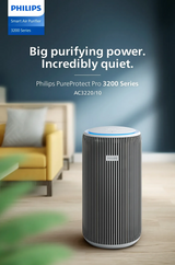 Philips AC3220/10 | AC3220 Smart Air Purifier Pro 3200 Series, HEPA, 520m³/h CADR, 135m² Coverage, Cleans up to 99.97% particles