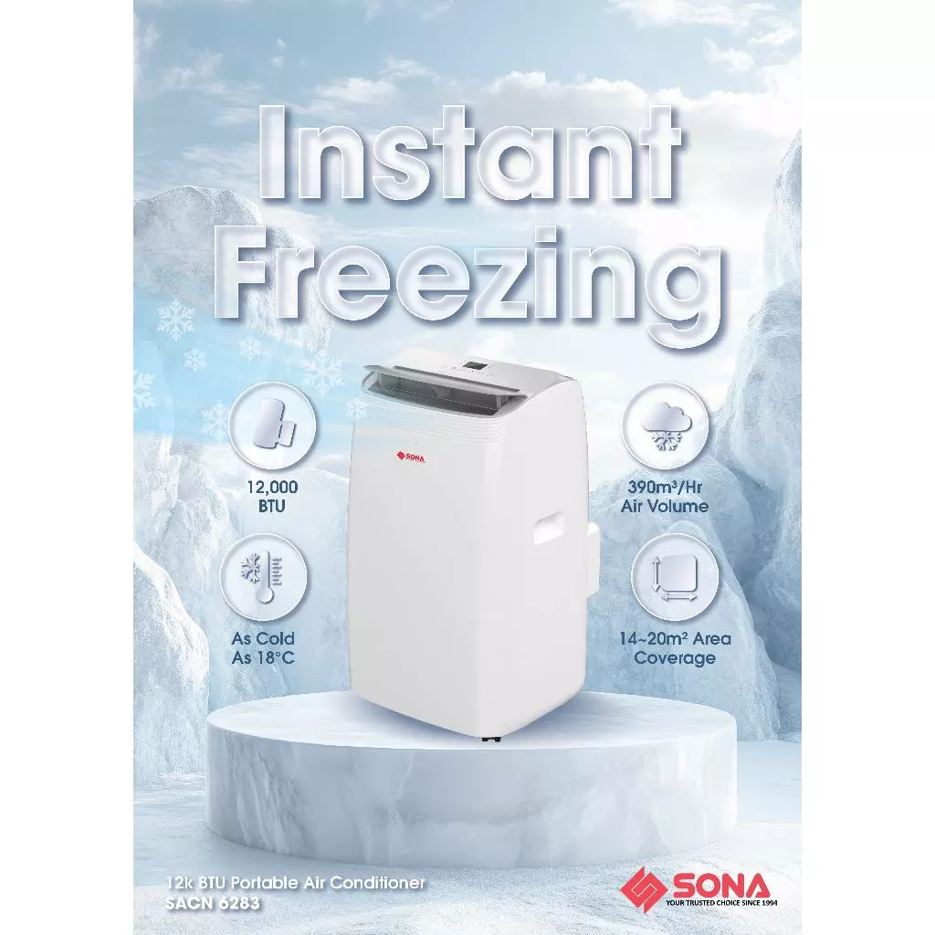 Sona SACN 6283 | SACN6283 Remote Portable Air Conditioner 12k BTU