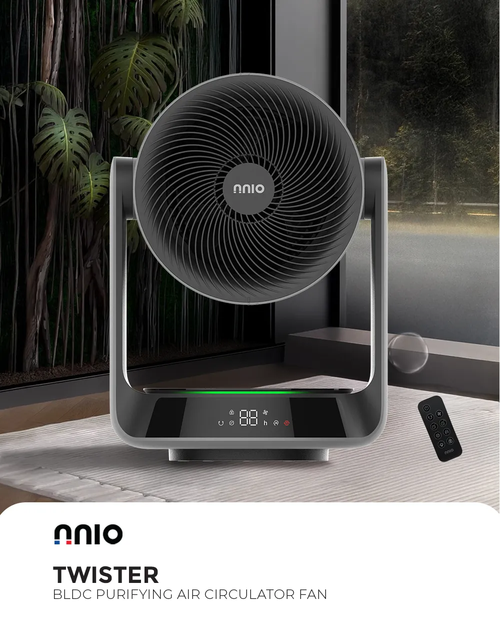 NNIO Twister BLDC Purifying Air Circulator with Remote 7 Inch