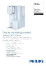 Philips ADD6912 BL/90 | ADD6912BL everse Omosis Purification RO Water Station, Hot + Cold Water Dispenser (No Installation) - Tap water tank: 5.3L capacity