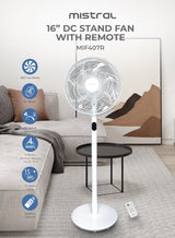 Mistral MIF407R DC Stand Fan with Remote 16 Inch