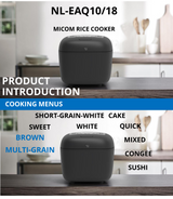 Zojirushi NL-EAQ10/ NL-EAQ18 MICOM Electric Rice Cooker & Warmer - Available in 2 Sizes (1L, 1.8L), 2 Colors