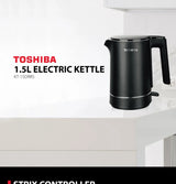 Toshiba KT-15DRRS Stainless Steel Double Wall Protection Fast Boiling Electric Jug Kettle 1.5L