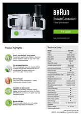 Braun FX3030 TributeCollection Food Processor 600W