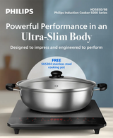Philips HD5850/98 Induction Cooker 5000 Series 2000W with Free Pot