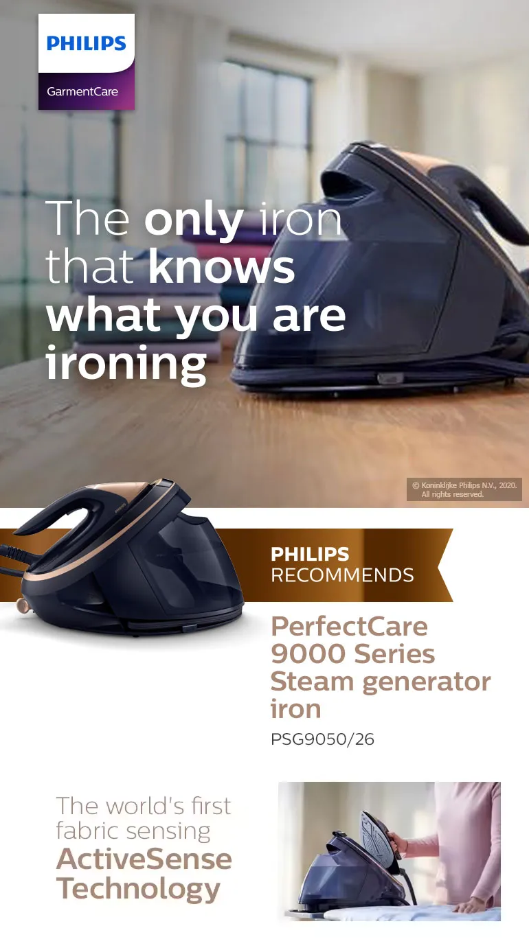 FREE Ironing Board Worth $229 + Philips PSG9050/26 Steam Generator Iron (Perfectcare) 9000 Series 1.8L - Fabric Sensing Tech, No burns guaranteed