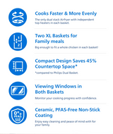 Philips NA462/79 Airfryer 4000 Series Stacked Dual Basket Airfryer | Vertical RapidAir | Cooking Windows | 10L (5 + 5L)