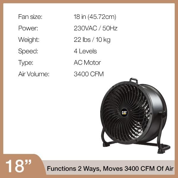 Caterpillar HVD-18AC High Velocity Drum Air Circulator Fan 18 Inch