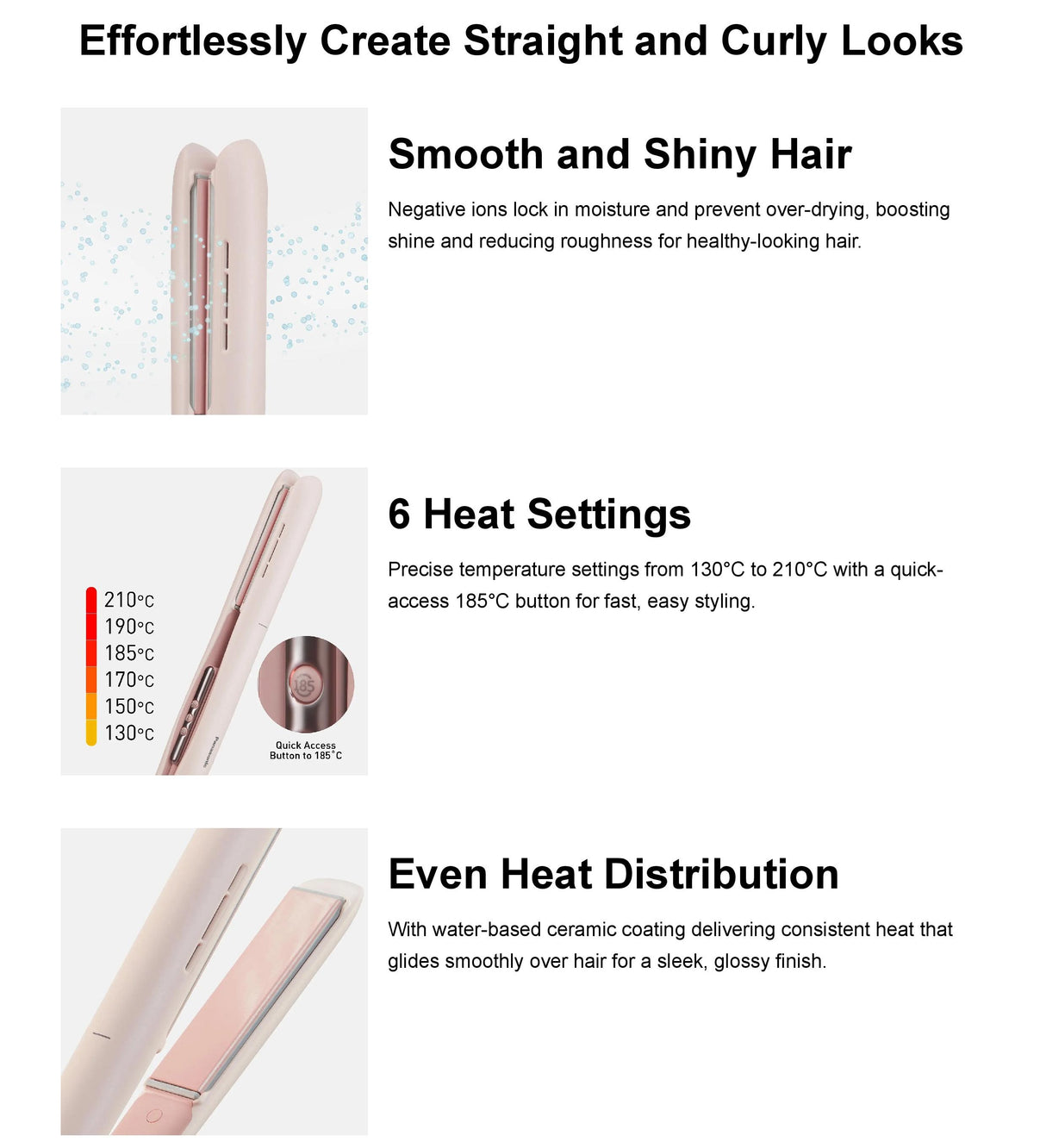 Panasonic EH-HV31-P421 Ionity Straight & Curl Hair Straightener