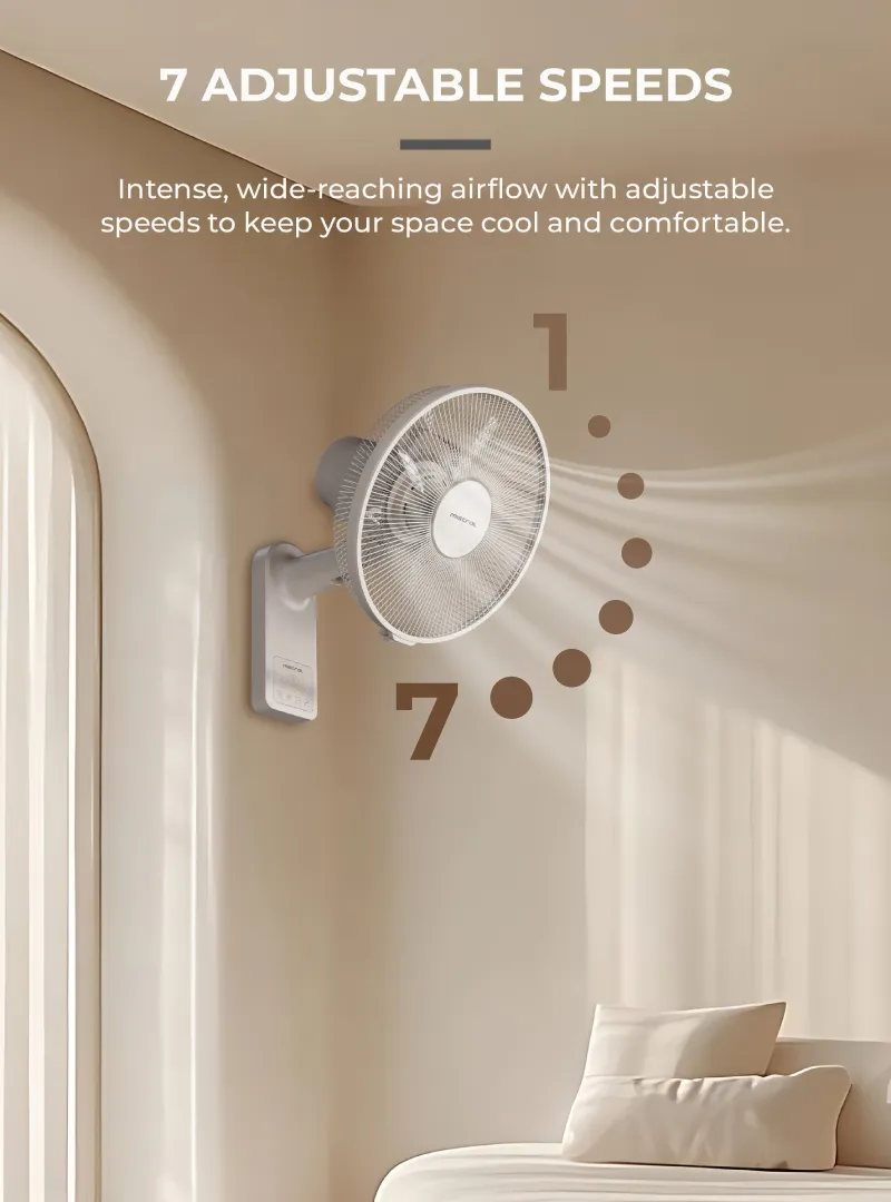 Mistral MWF1257DR DC High Velocity Detachable Wall Fan with Remote 12 Inch
