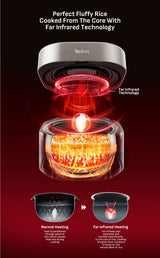 Tefal RK887 Mini Far Infrared Induction Heater Rice Cooker- 1L Capacity, 12 Cooking Modes, 2mm Non-Stick Pot