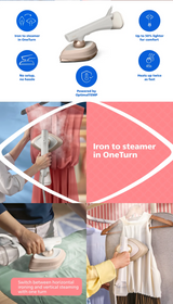 Philips GC213/10 OneTurn 2-in-1 Iron & Steamer | No board needed | Powerful, Compact, Lightweight | No burns guaranteed