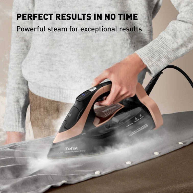 Tefal FV9E51 Ultimate Power Pro Steam Iron – 2990W, Durillium Airglide, AutoClean soleplate, Anti-drip, Made in France
