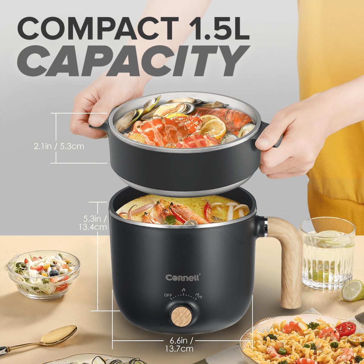 Cornell CMCS15BK Multi-Cooker 1.5L