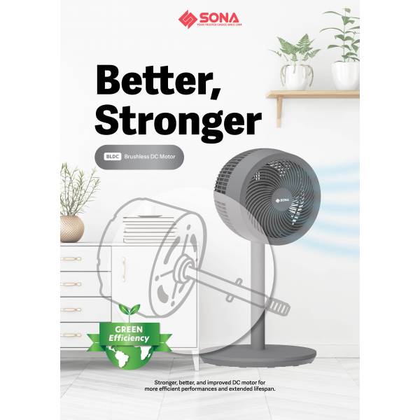 Sona SFS 9006DC | SFS9006DC 3-in-1 Remote DC High Velocity Fan 9 Inch