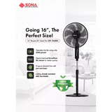 Sona SFS 1164DC | SFS1164DC Remote DC Stand Fan 16 Inch