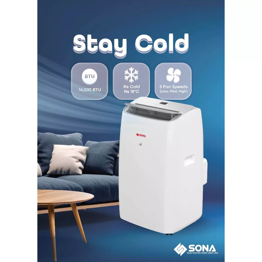Sona SACN 6284 | SACN6284 Remote Portable Air Conditioner 14k BTU