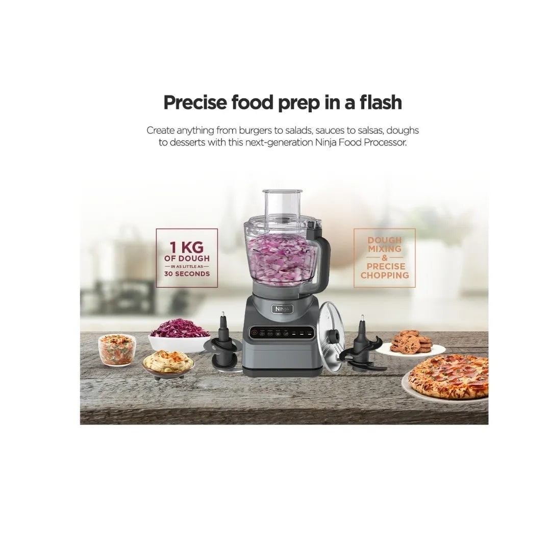 Ninja BN650 Food Processor 4 Auto Programs Chop, Puree, Slice, Mix, 3 Manual Speeds, 2.1L Bowl, Dishwasher Safe 850W