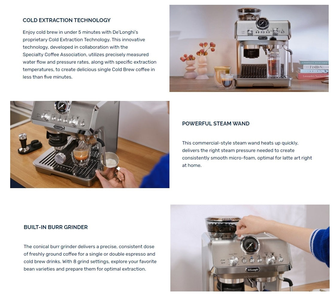 FREE Coffee Glasses Worth $59.80 - Delonghi EC9255.M La Specialista Arte Evo - Pump Espresso Coffee Machines